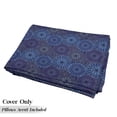 thumbnail image 5 of Psychedelic Floor Pillow Lounger Cover, Ethnic Mandala Inspired Sun Look Ornaments in Cold Electric Tones, Nap Mat Printed Fabric Case for 5 Pillows, 88" x 27", Quartz and Multicolor, by Ambesonne, 5 of 5