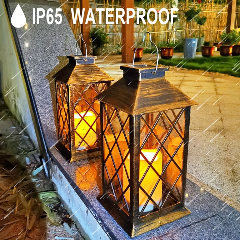 Rirool Solar Hanging Lanterns, LED Flameless Candle 2-Pack photo 3