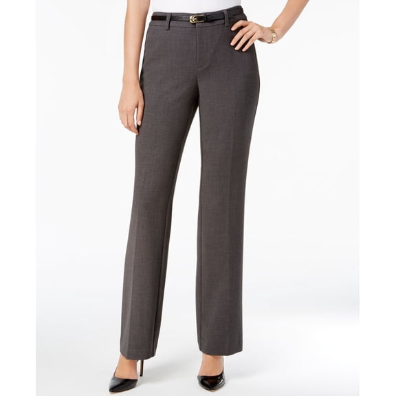 Charter Club Belted Trousers Charcoal Heather 8