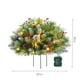 thumbnail image 3 of Árbol de Navidad artificial preiluminado de media estaca para exteriores | Luces LED blancas cálidas, agujas de pino realistas, bayas rojas, piñas, base para todas las condiciones climáticas |, 3 of 6
