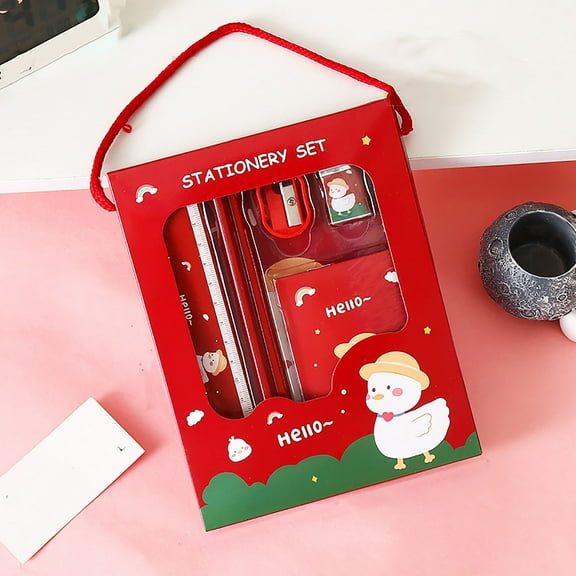 DAILIHIVE Pencil Set,Stationery six Piece Set,Kindergarten Drawing And ketching Supplies,Include Fun Pencils,Ruler,Eraser,harpeners and Notebook,Ideal Office stuff,For Your Family Youngster