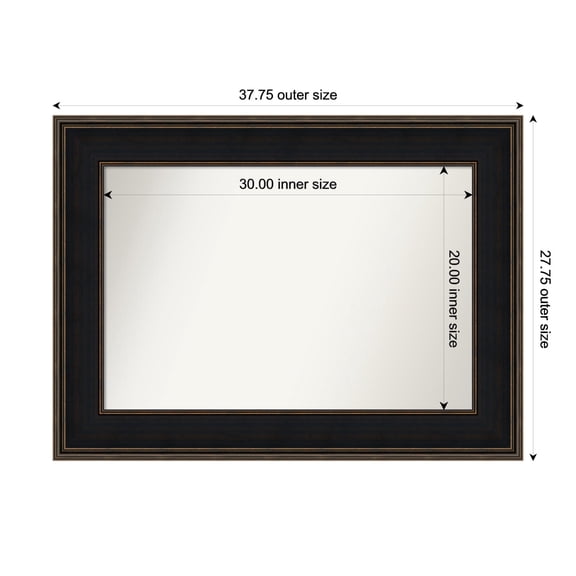 Amanti Art Custom Wall and Bathroom Mirror (27.75 x 37.75 in.), Mezzanine Espresso Frame