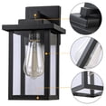 thumbnail image 5 of C Cattleya 2-Pack Powder-Coated Black Outdoor Wall Sconces with Clear Glass Panes for Patio,Porch  and Garage(E26), 5 of 8