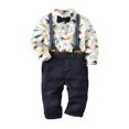 thumbnail image 4 of Vedolay Boy's Fall Outfits Boy Fall Outfits Long Sleeve Patchwork Top & Pants Set 2 Piece,White 90, 4 of 5
