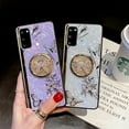 thumbnail image 4 of Compatible with Galaxy S23 Butterfly Case for Women, Embossed Flower Cute Bling Diamond Luxury Design Kickstand Ring Shockproof Protective Cover for Samsung Galaxy S23 6.1 inch, White, 4 of 10
