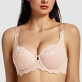 thumbnail image 3 of MELENECA Women's Plus Size Minimizer Bras Full Coverage Lace Unlined Underwire Bra Beige 44B, 3 of 6