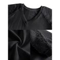 thumbnail image 6 of MOSHU V-Neck Blouses for Women Lace Short Sleeve Shirts Casual Women Tops, 6 of 9