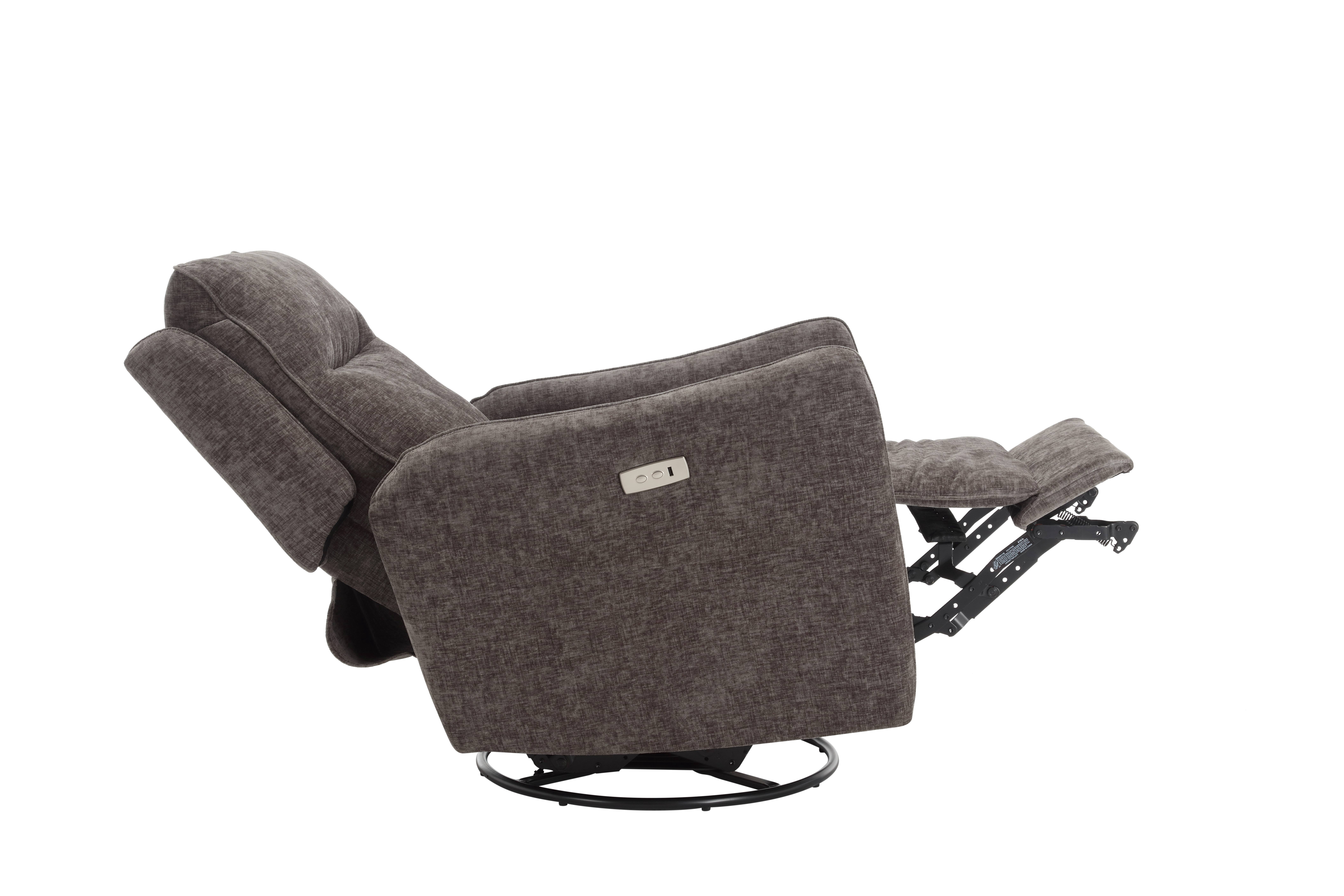 MINCETA Power Recliner Chairs,Modern Upholstered 270 Swivel Nursery Rocker Glider Recliner for Living Room,Chenille Velvet in Dark Gray