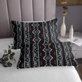 thumbnail image 3 of Western Quilt Set Geometric Aztec Bedspread Set King,Southwestern Coverlet Set Geometry Diamond Quilted,Retro Exotic Stripes Western Decor for Bedroom, 3 of 3