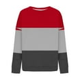 thumbnail image 3 of ZUKMRJPC Crewneck Sweatshirts Women Fashion Color Block Long Sleeve Oversized Pullover Sweater Loose Fit Comfy Fall Tops, 3 of 5