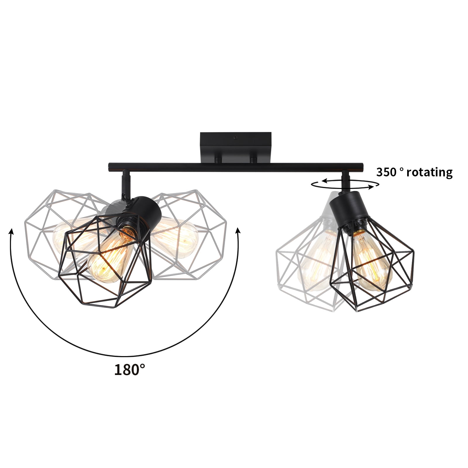 SEEBLEN 15.2" Dimmable Adjustable 2-Light Hallway Ceiling Flush Mount Light