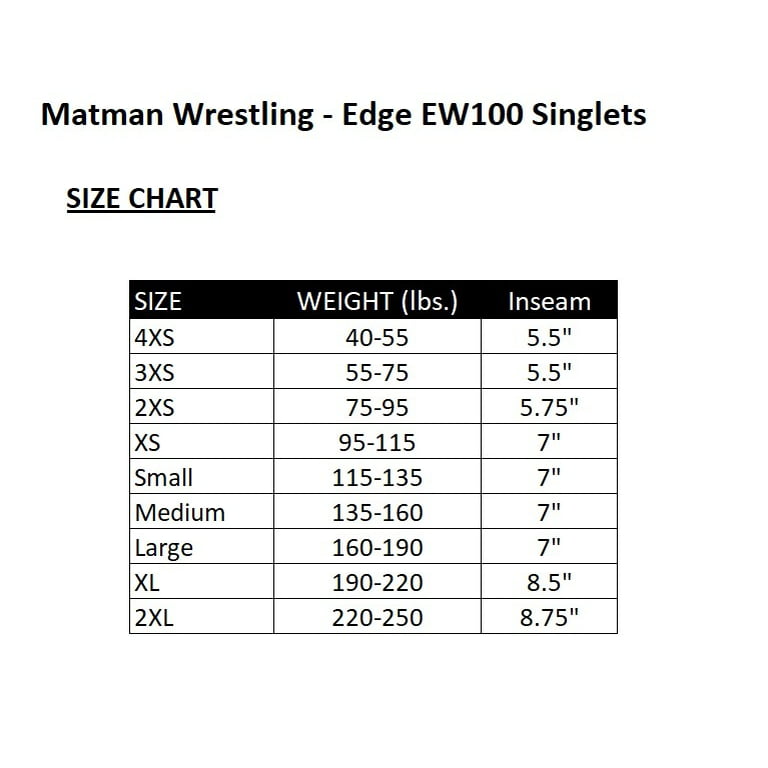 Matman Wrestling #EW100 Edge Lycra, Solid-Color Boy's / Men's Wrestling  SINGLET