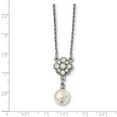 thumbnail image 2 of 1928 Silver-tone 16+3in With ext. Crystal & Acrylic Pearl Necklace; 16 inch; Lobster (Fancy) Clasp; for Adults and Teens; for Women and Men, 2 of 2