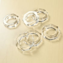 Set of 12 Handcrafted Napkin Rings - Acrylic Round Napkin Holders for Dining Table Décor (Clear)