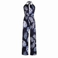 thumbnail image 2 of Gaecuw Jumpsuits for Women Summer Sleeveless Cold Shoulder Overall with Pockets Square Neck Band Collar Floral Printed Onesie One Piece Outfits Boho Casual Long Pants Wide Leg Summer Romper, 2 of 4