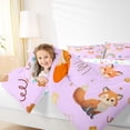thumbnail image 4 of Feelyou Kawaii Fox Purple Full Size Comforter Sets for Kids, Dreamy Cartoon Animal Bedding Comforter Set, Rainbow Flower Floral Reversible Bedding Sets, Super Cozy Room Decor, 3pcs, 4 of 8