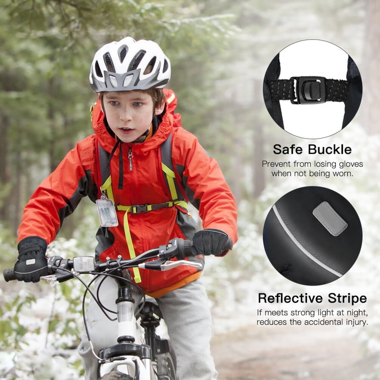 Vbiger Kids Ski Snow Gloves, Waterproof, Thermal Fleece photo 4