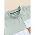 thumbnail image 4 of Suealasg Toddler Boys Clothes 6M 1T 2T 3T Short Sleeve Contrast Color T-Shirt Tops and Drawstring Shorts Sets 2Pcs Baby Boy Summer Casual Outfits, 4 of 6
