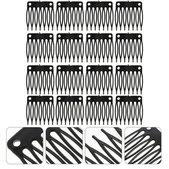 ROSENICE Mini Hair Clips 100Pcs Black Plastic Wig Net Clip for Hair Fixing