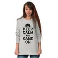 thumbnail image 3 of Vintage Keep Calm Video Game On Nerd Plus Size Long Sleeve Graphic Tee Shirt Brisco Brands 2X, 3 of 5