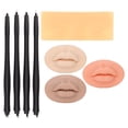 thumbnail image 1 of Kit completo de piel para práctica de tatuajes semipermanentes, delineador desechable de silicona, sombreador y herramientas de microblading., 1 of 14