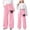 Pink, variant on Girls Wide Leg Cargo Pants with Bow Tie, Elastic High Waist Baggy Sweatpants Pockets Loose Streetwear for