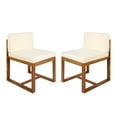 thumbnail image 5 of 2 Patio Dining Chairs - Wood, Beige Cushioned Seats, Enhances Appeal And Comfort Of 2 Wood Frame With Cushion, Ergonomic Dimensions For Optimal, 5 of 7