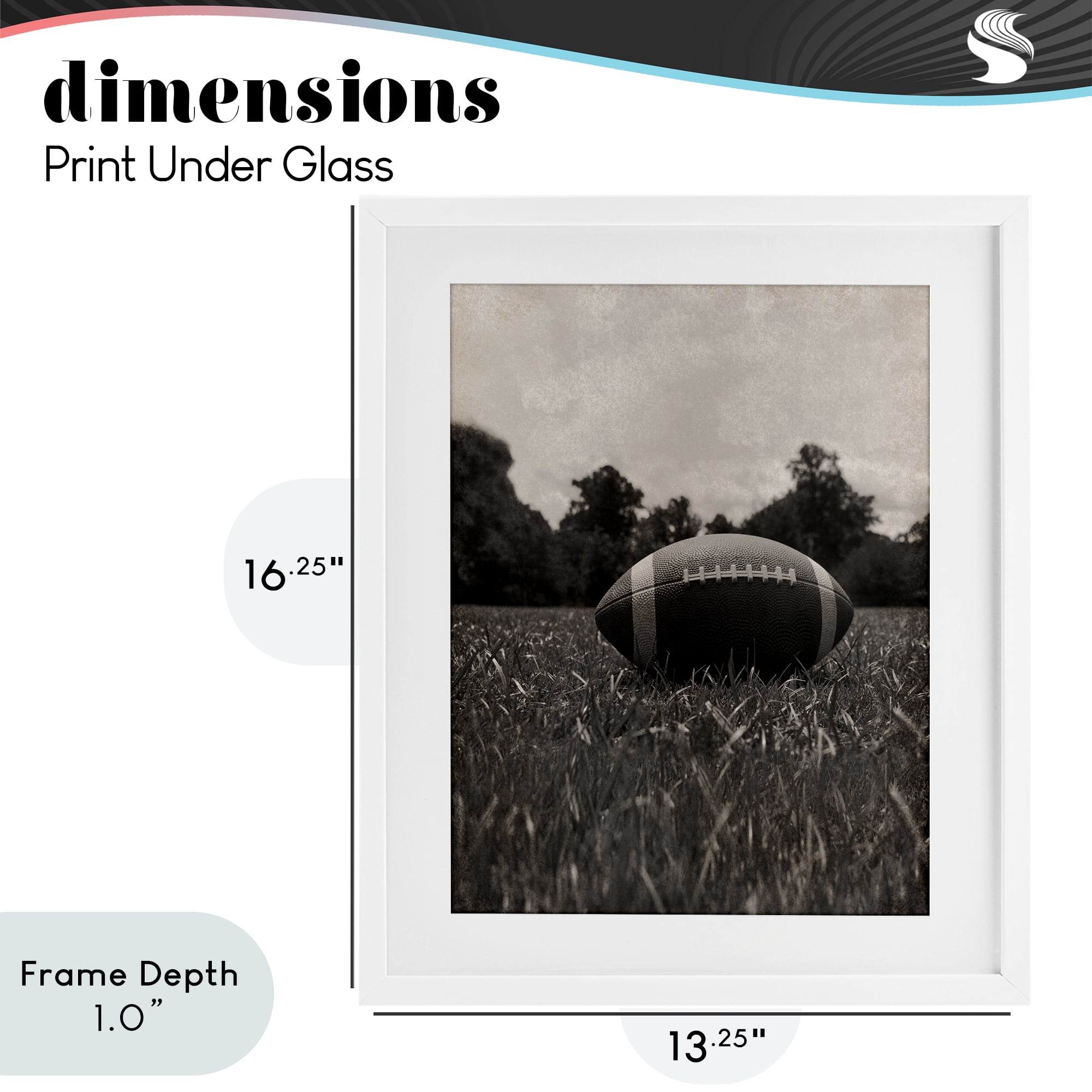 Stupell Industries Vintage Sports Football White Framed Print Under Glass, design by Marcus Prime