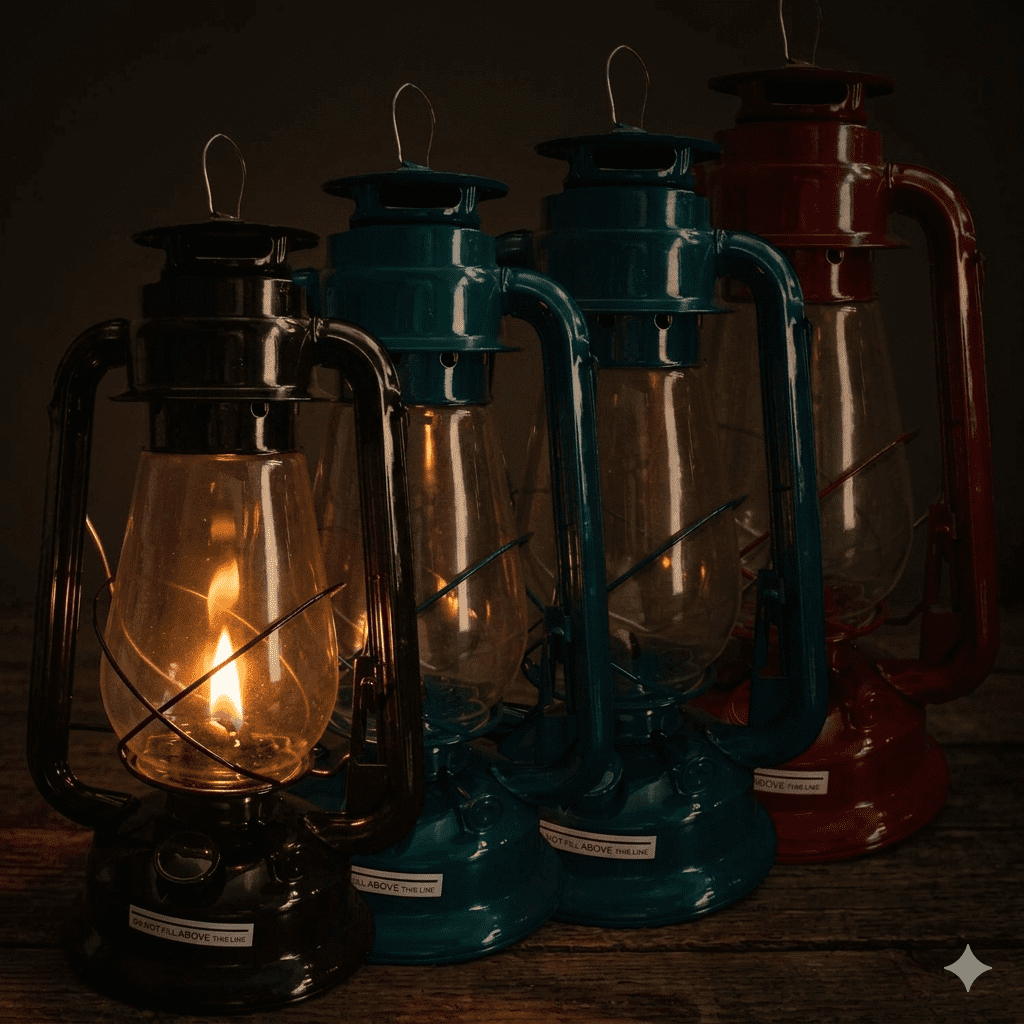 21st Century Hurricane Lantern Oil Kerosene Lamp 12" Assorted Color Home Decor