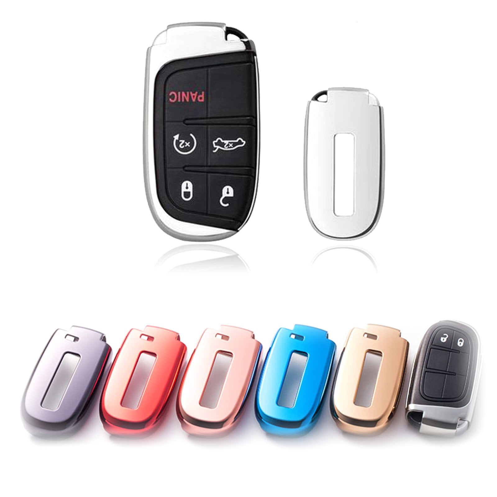 Xotic Tech Black Soft TPU Remote Smart Key Fob Shell Cover for Jeep Chrysler Dodge Xotic Tech Black Soft TPU Remote Smart Key Fob Shell Cover for Jeep Chrysler Dodge