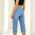 thumbnail image 6 of Guieoi Jeans for Women Plus Size 2026 Trendy Stretch-Waist Pocketed 7/8-Length Stretchy Denim Pants Trousers Clothing Blue XXXL, 6 of 7