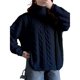 thumbnail image 3 of Suéter de Cuello Alto y Larga para Mujer con Cremallera, Jersey Informal de Punto Acanalado para Otoño e Invierno. Azul Marino L, 3 of 8