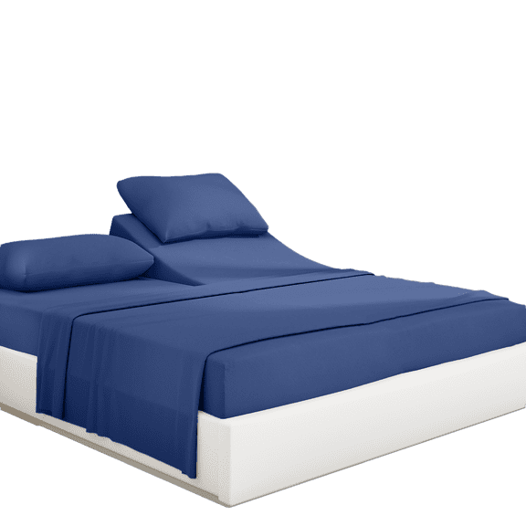 Pratyux 21-INCH EXTRA DEEP POCKETS 6-Piece Split Head California King Sheet Set - 600-Thread Count 100% Egyptian Cotton - Sheet Set - 39" Split, Mediterranean Blue