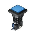 thumbnail image 4 of Juego de botón pulsador 34x34 cuadrado interruptor pulsador LED iluminado de 12V con microinterruptor para videojuegos de arcade azul, 5 piezas, 4 of 5