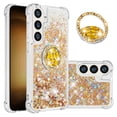 thumbnail image 1 of Funda para Samsung Galaxy S24 5G con Brillo Líquido Flotante, Purpurina, Parachoques y Anillo Giratorio Soporte, 1 of 5