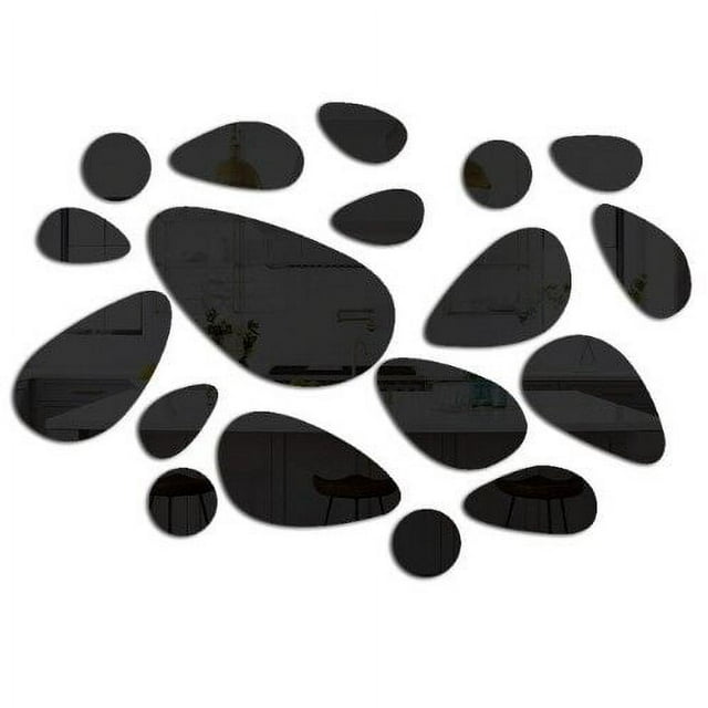 12Pcs Geometric 3D Art Mirror Wall Sticker Decal Home DIY Decor (silver)