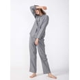 thumbnail image 2 of Dnzceghtig Conjunto de pijama para mujer, pijamas a cuadros tejidos de franela de algodón, ropa de dormir de manga larga, ropa de descanso S ~ XL, 2 of 6