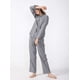 thumbnail image 2 of Conjunto de pijama para mujer 100% algodón franela tejida a cuadros pijama de manga larga ropa de dormir ropa de salón S ~ XL Adepaton CJWUS-2229, 2 of 6