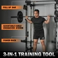 thumbnail image 3 of Mikolo Foldable Power Rack Cage,1000lbs Capacity Wall Mounted Squat Rack, Independent pulley system with Weight Bench, Black, 3 of 9