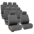 thumbnail image 1 of FH Group Gray Rome Faux Leather Airbag Compatible and Split Bench 8 Seaters Car Van Seat Covers, Full Set, 1 of 4