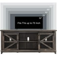 OKD Farmhouse TV Stand for 75+ inch TV, Industrial Media Entertainment