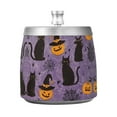 thumbnail image 7 of Yayeee Ashtray with Lid for Cigarette Smokeless Stainless Steel Home Ash Holder, Purple Halloween Black Cat, 7 of 7