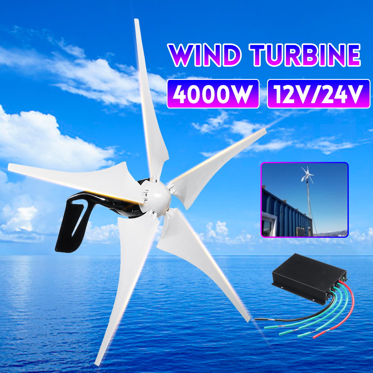 Mini Wind Turbine LED Lighting Windmill Motor Teaching Tools Windgenerator
