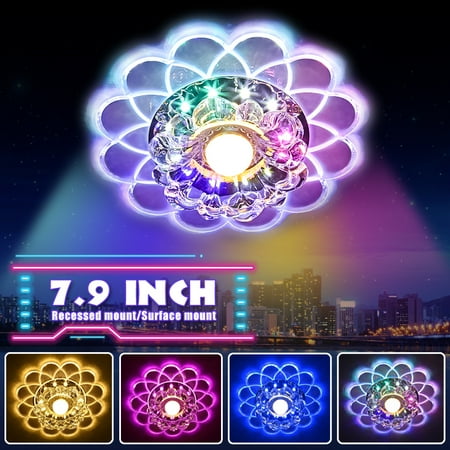 Porch Room Ideas 5W Fashionable Crystal LED Ceiling Light Modern 4 Modes Multi-Color Ceiling Pendant Lamp Lighting Ceiling Chandelier for Home Living Room Store Hall Porch Cafe Decoration 7.9'' ()
