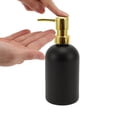 thumbnail image 3 of Unique Bargains 1 Pc Classic Cylindrical Soap Pump Dispenser for Hotel 400ml Black Gold Tone, 3 of 6