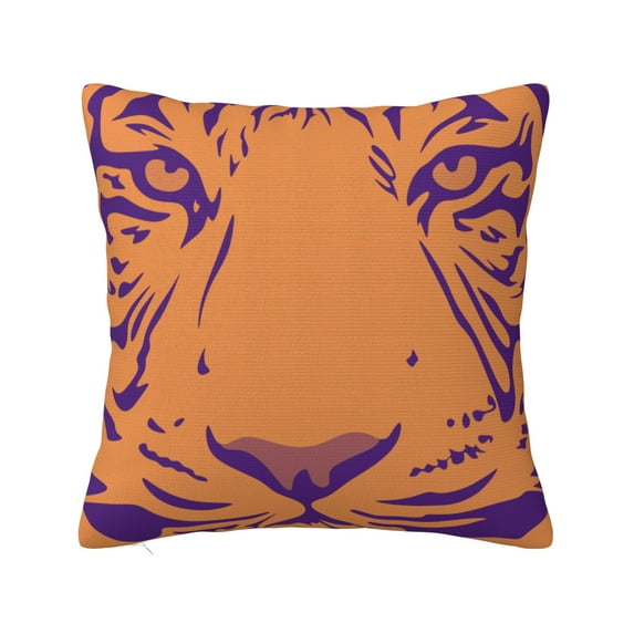 ZICANCN Tiger Texture Pattern Yellow Purple Throw Pillow Covers, Bed Couch Sofa Knit Decorative Pillow Covers for Living Room Farmhouse, 12"x12"