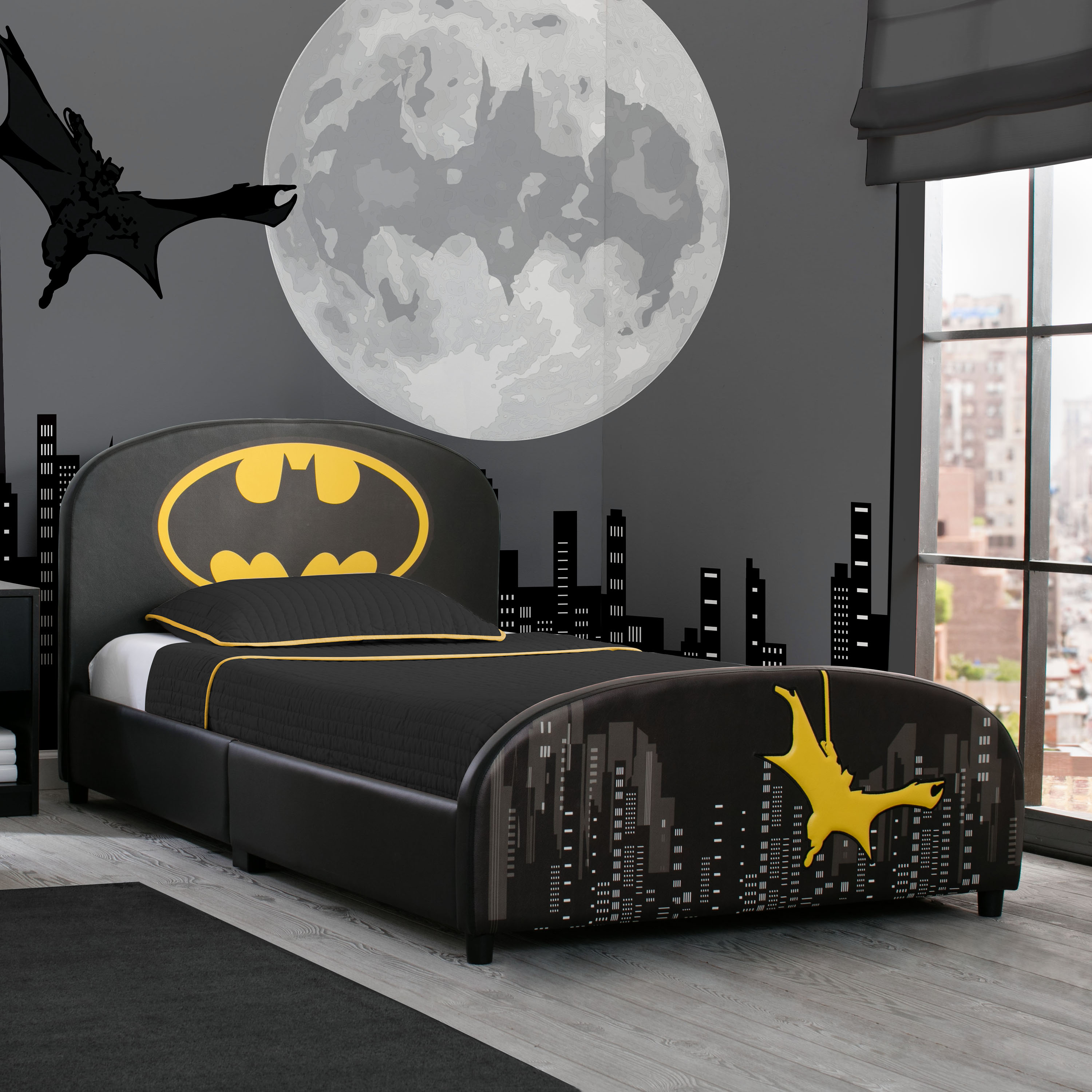 Delta Children DC Comics Batman Upholstered Twin Bed, Black - image 3 of 9