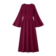 thumbnail image 3 of Squevariel Maxi Dress for Women Casual Tummy Control Long Sleeve Dress Solid Color Round Neck Dress, 3 of 3