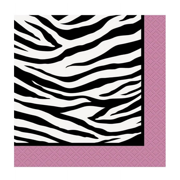Zebra Print Beverage Napkins, 16ct