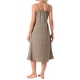 thumbnail image 3 of INSPIRE CHIC Womens Satin Sleeveless Pajama Dress Spaghetti Strap Silky Full Slip Midi Nightgown M Khaki, 3 of 6